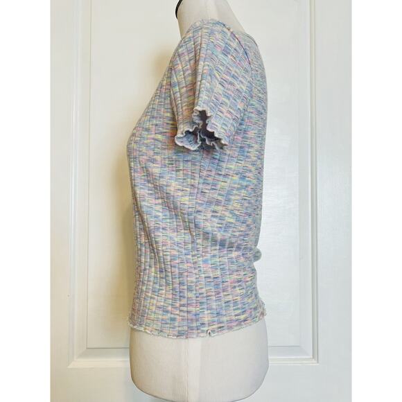 Code x Mode Purple Space Dye Stretch Boutique Designer Fitted T-Shirt NEW Tee M - Picture 2 of 12